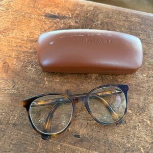 Longchamp Tortoiseshell Round Women's Optical Glasses with Brown Case